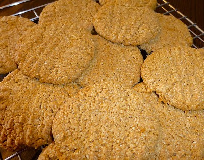 Cinnamon ginger cookies on a baking rack. 
