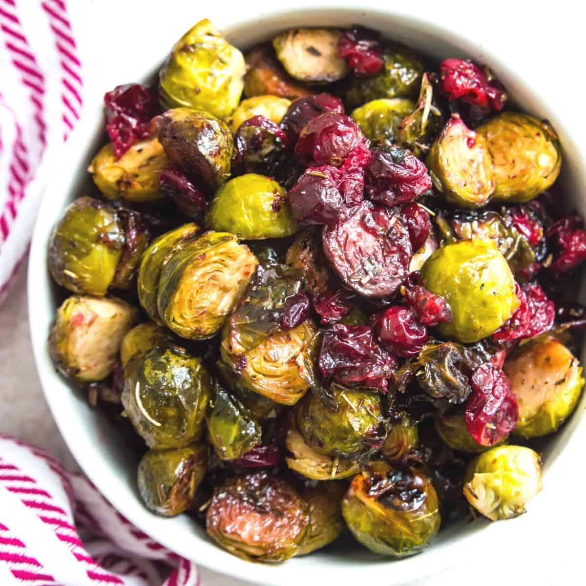 Maple Cranberry Brussels Sprouts