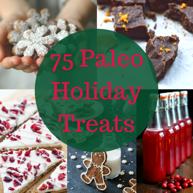  75 Paleo Holiday Treats. Yes 75! Because let's face it, you are going to be indulging in treats during the holidays. We all are. But that doesn't mean you need to let your paleo diet slip during this busy time of year. To help you continue your paleo diet during the holidays I have collected the best 75 Paleo Holiday Treats that I could find. I bet if you served any of these recipes to your non-paleo eating friends they wouldn't even be able to tell that it was paleo. They are all that good!  #paleo #glutenfree #treats 
