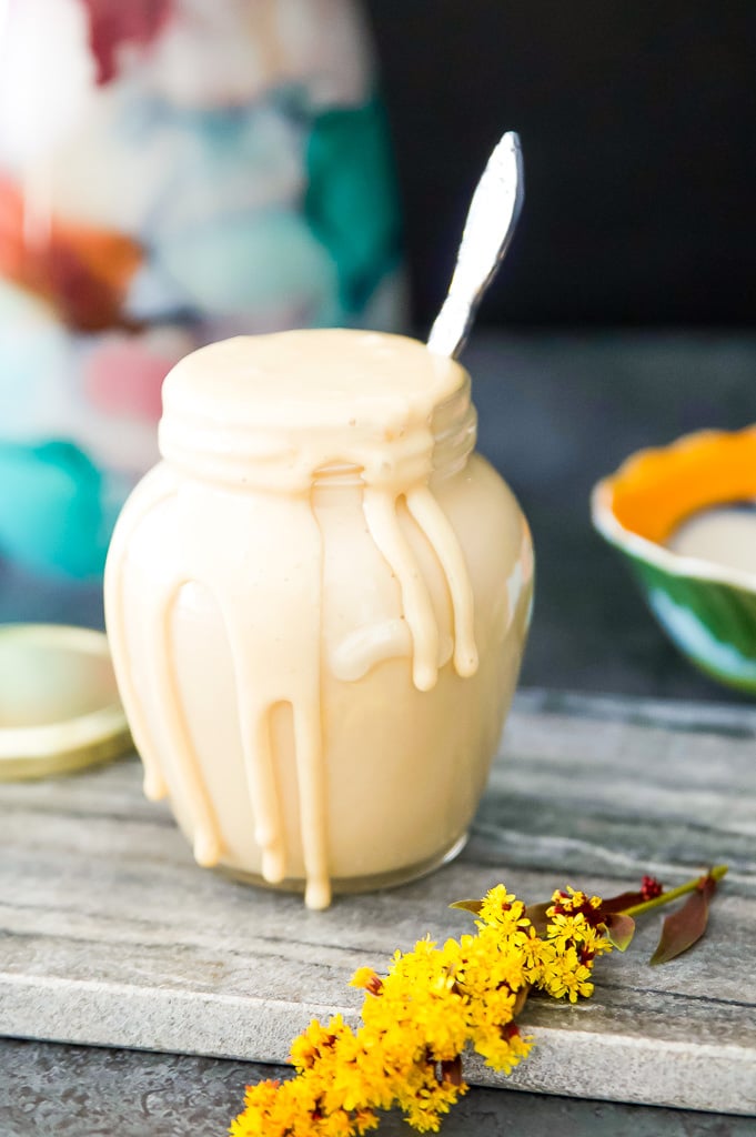 A jar of paleo honey glaze.