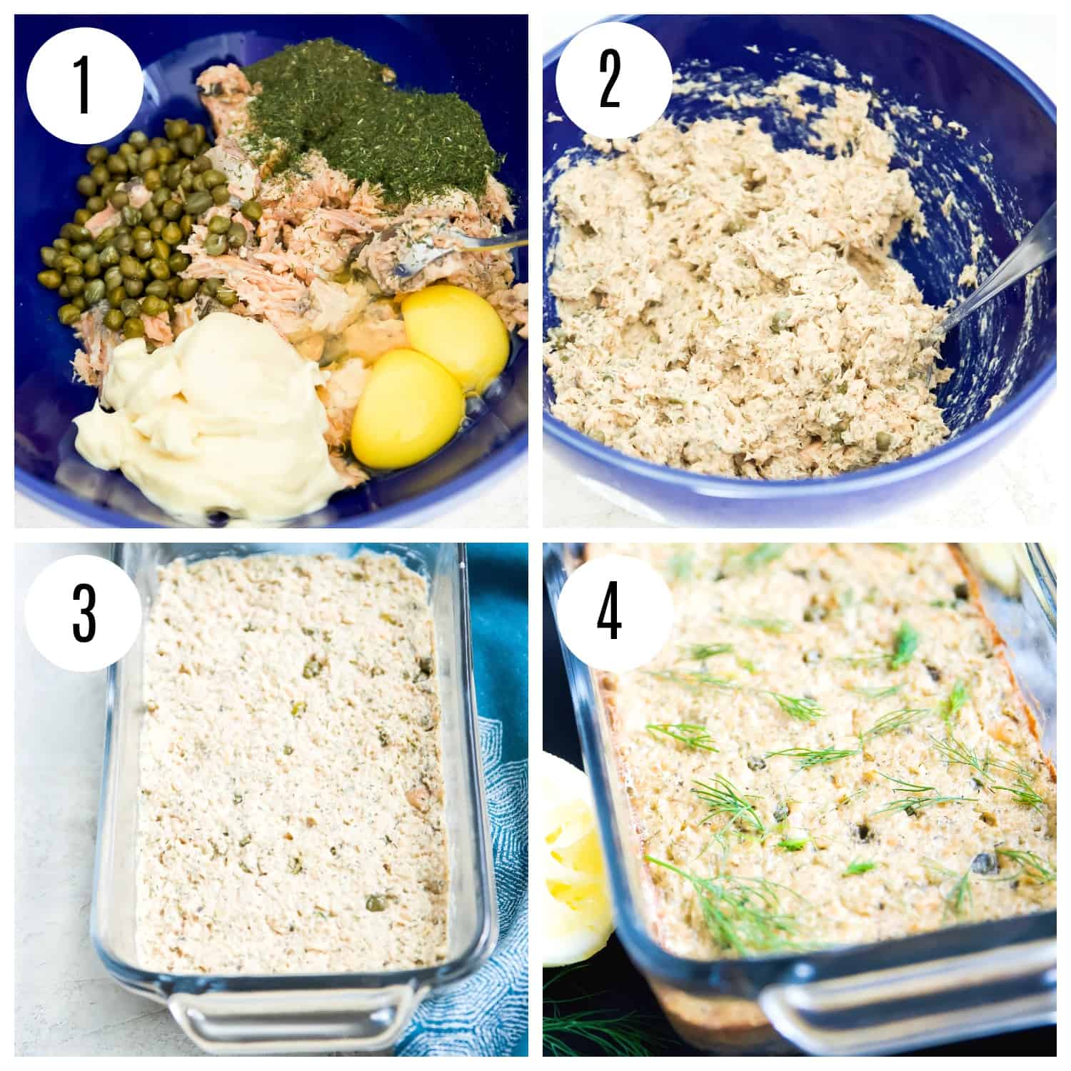 Step by step directions for making salmon loaf.