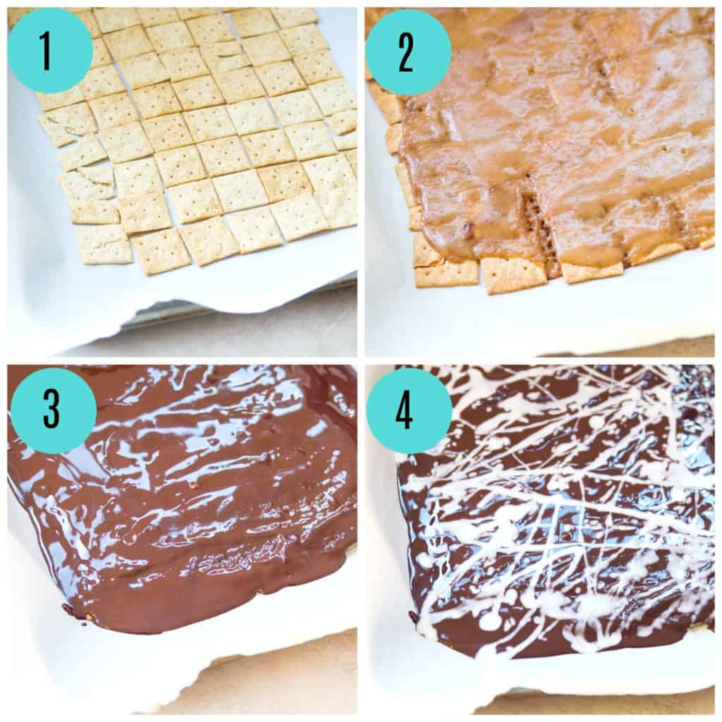 step by step directions for making Christmas crack