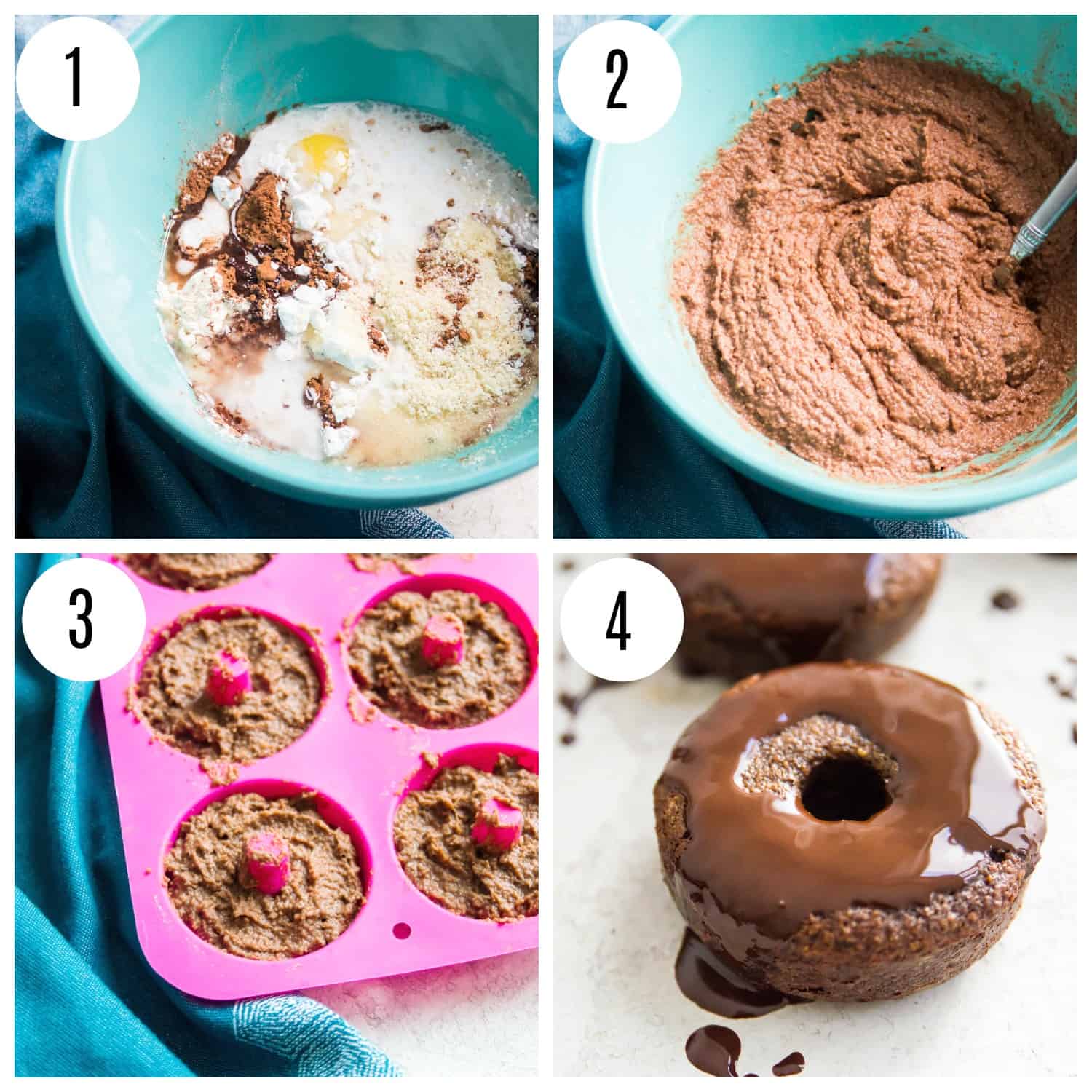 Step by step directions for making dairy free chocolate donuts. 