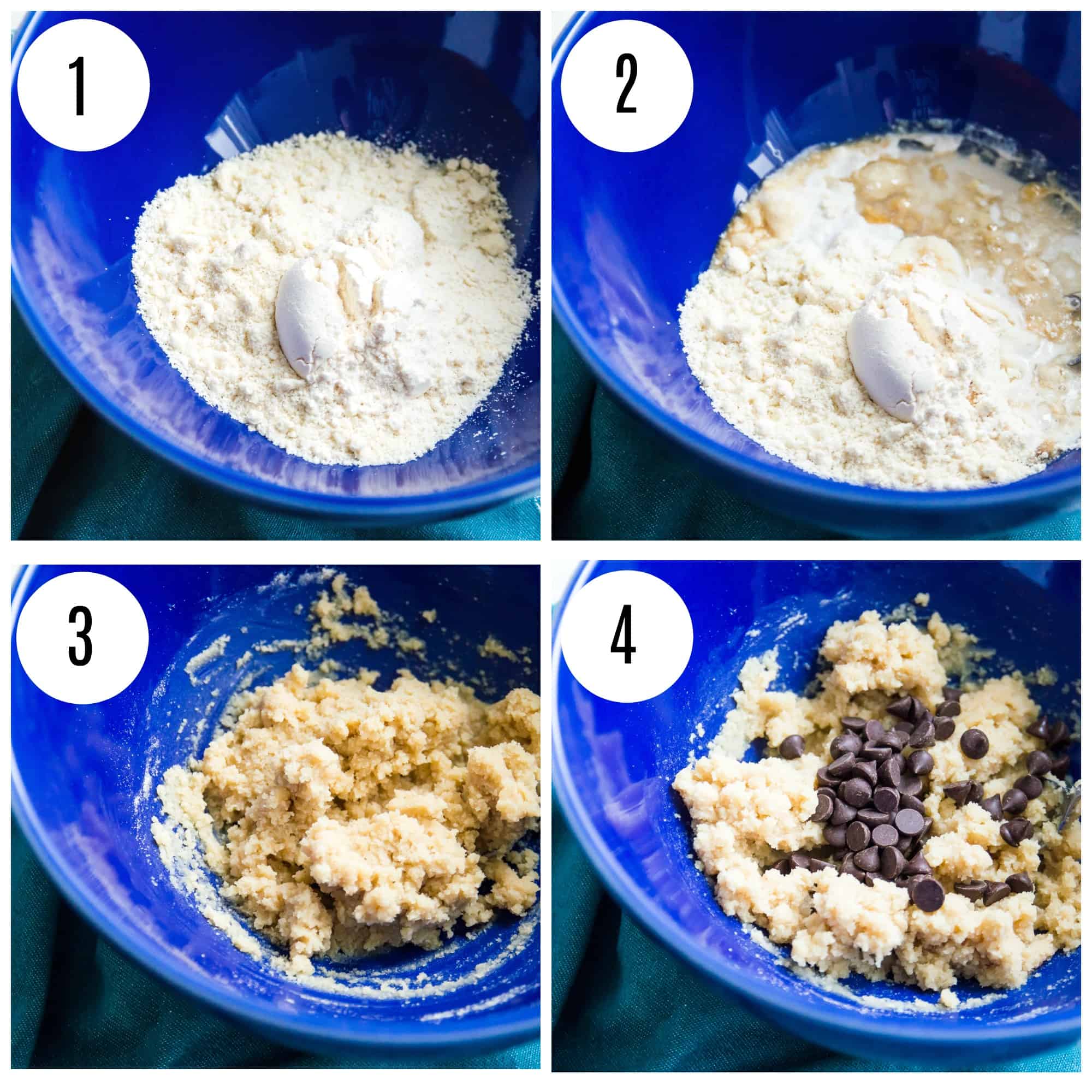 Step by step directions for making edible cookie dough.