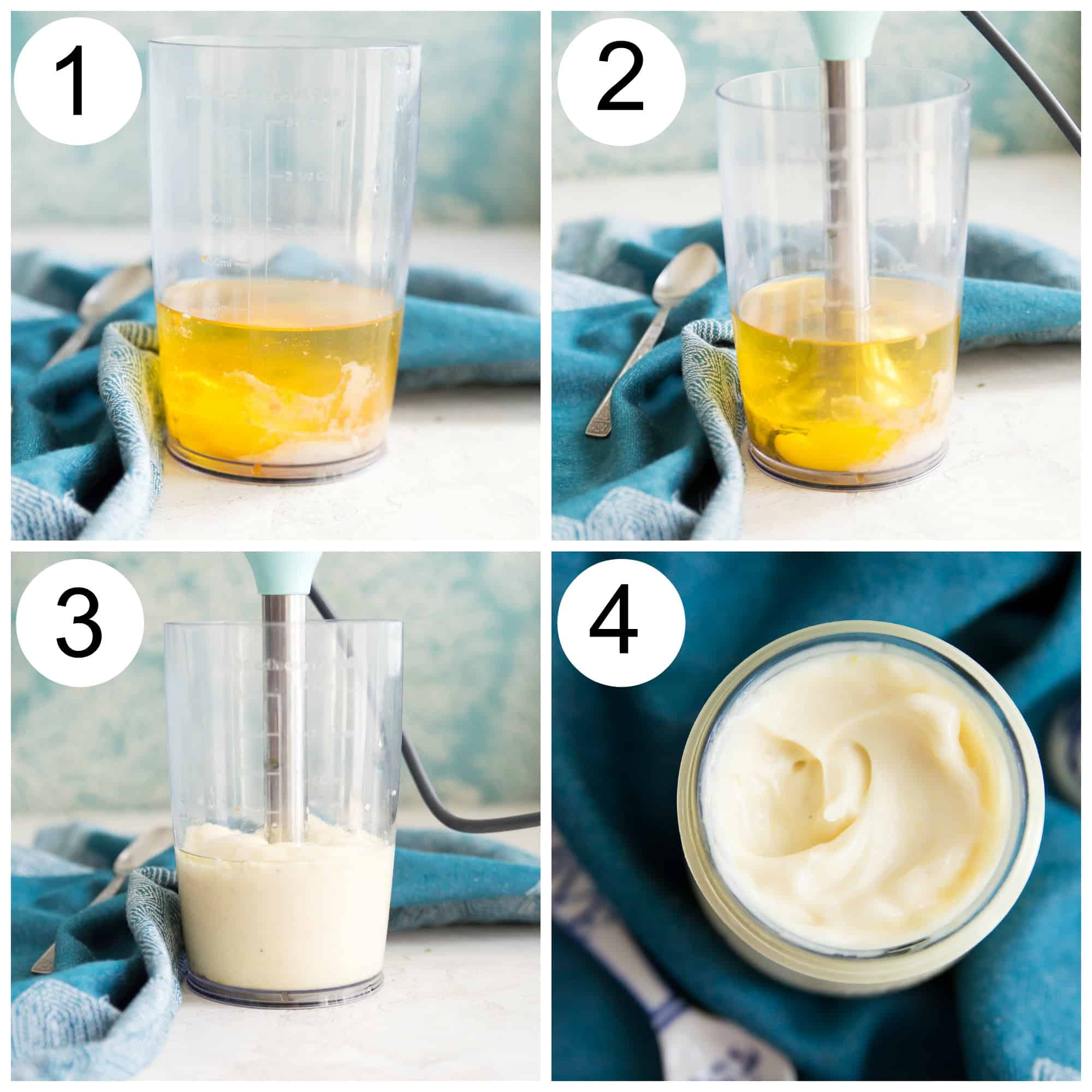 Step by step directions for making homemade mayo with an immersion blender. 