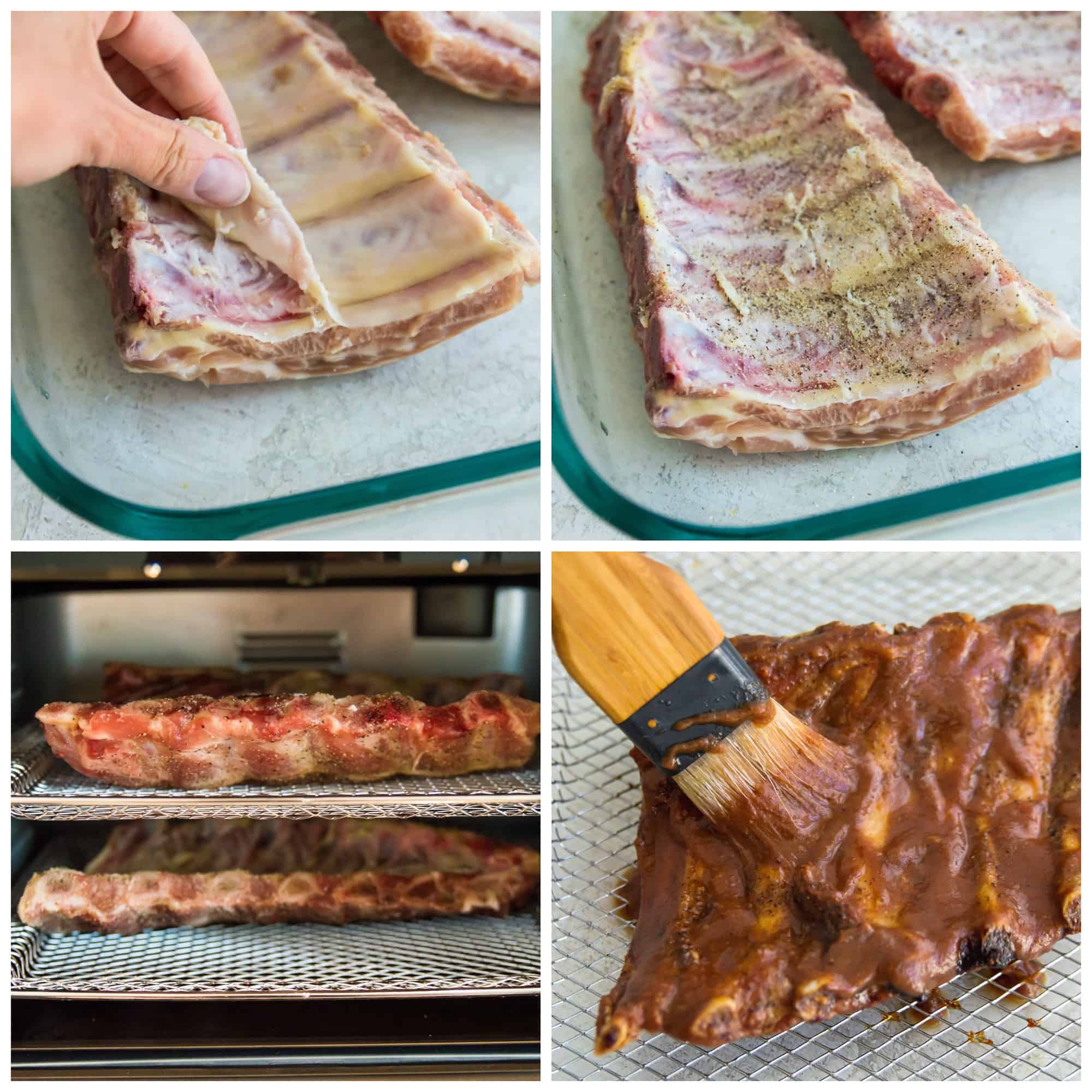 Step by step directions for making bbq ribs in an air fryer. 