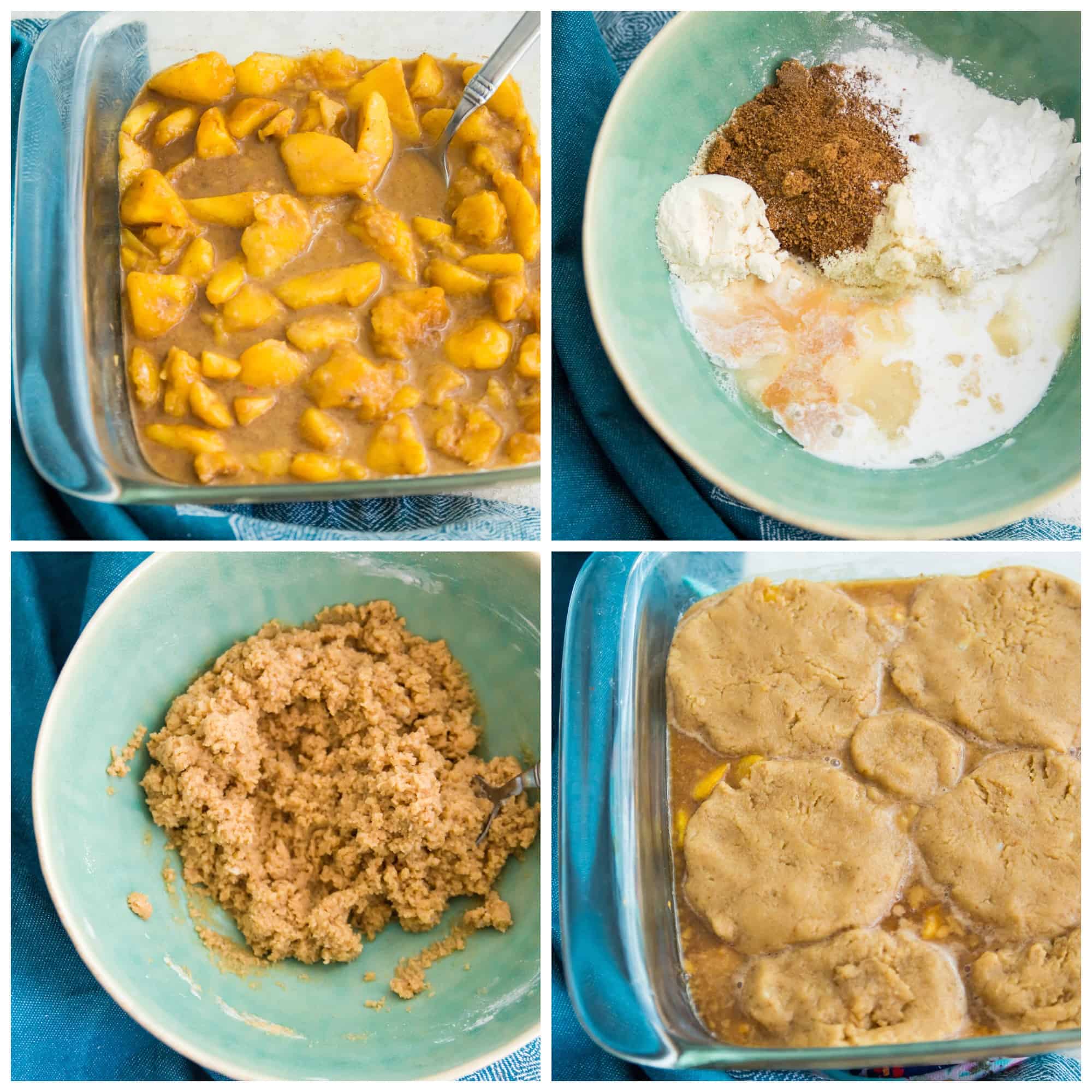 Step by step directions for making paleo peach cobbler. 
