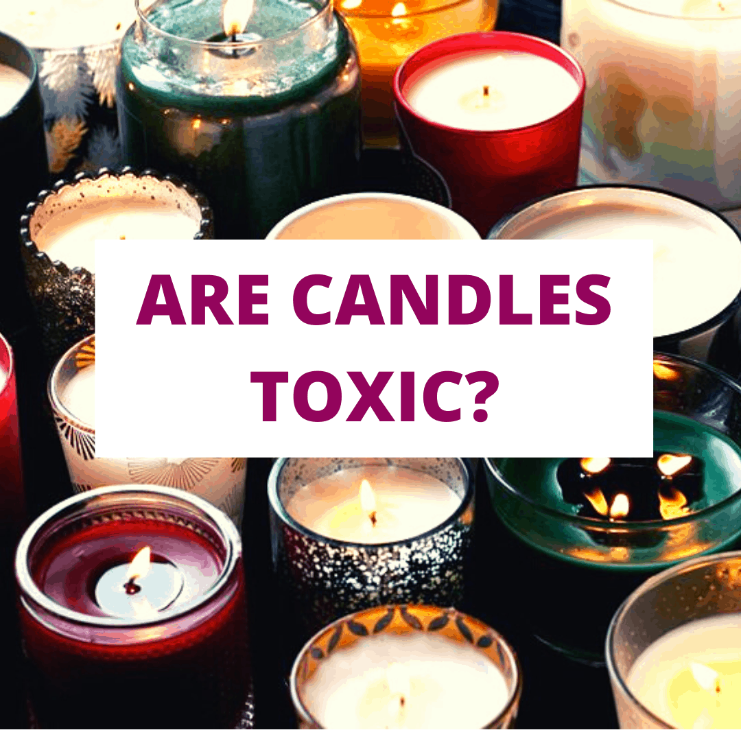Are candles toxic cover image with many lit candles on it.