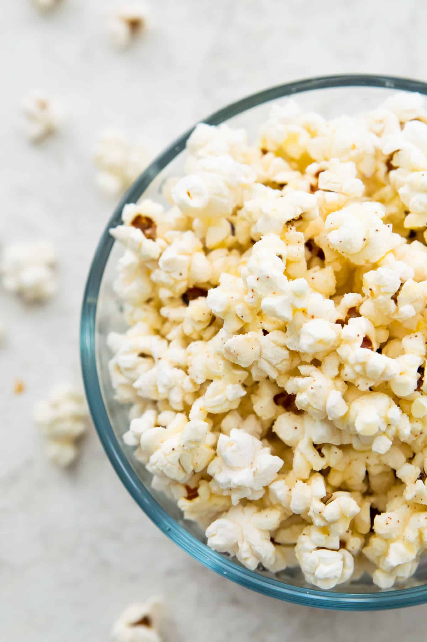 A large bowl of cooked popcorn.