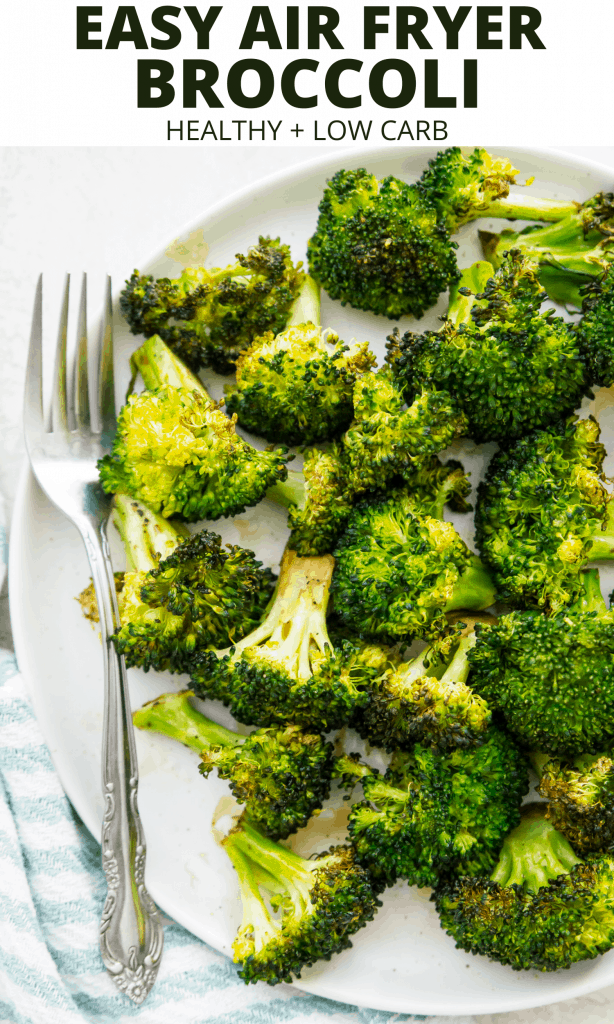 Air fryer broccoli Pinterest image