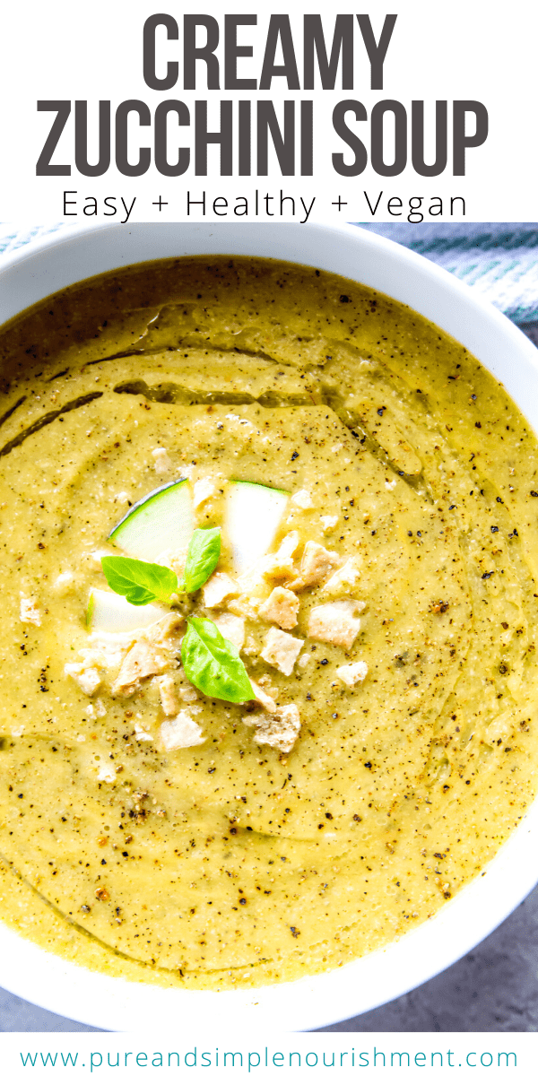 Vegan Zucchini Soup Pinterest image