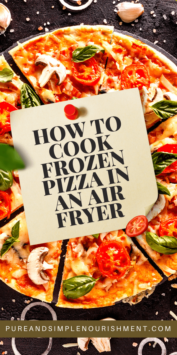 Frozen pizza in an air fryer title image 