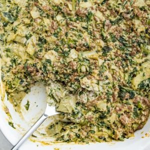 Paleo Spinach and Artichoke Ground Beef Casserole