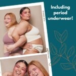 Two women in underwear and bras in pink and white with the title "16 Ethical and Sustainable Underwear Brands" over them.