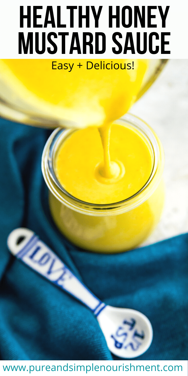 A jar of honey mustard sauce