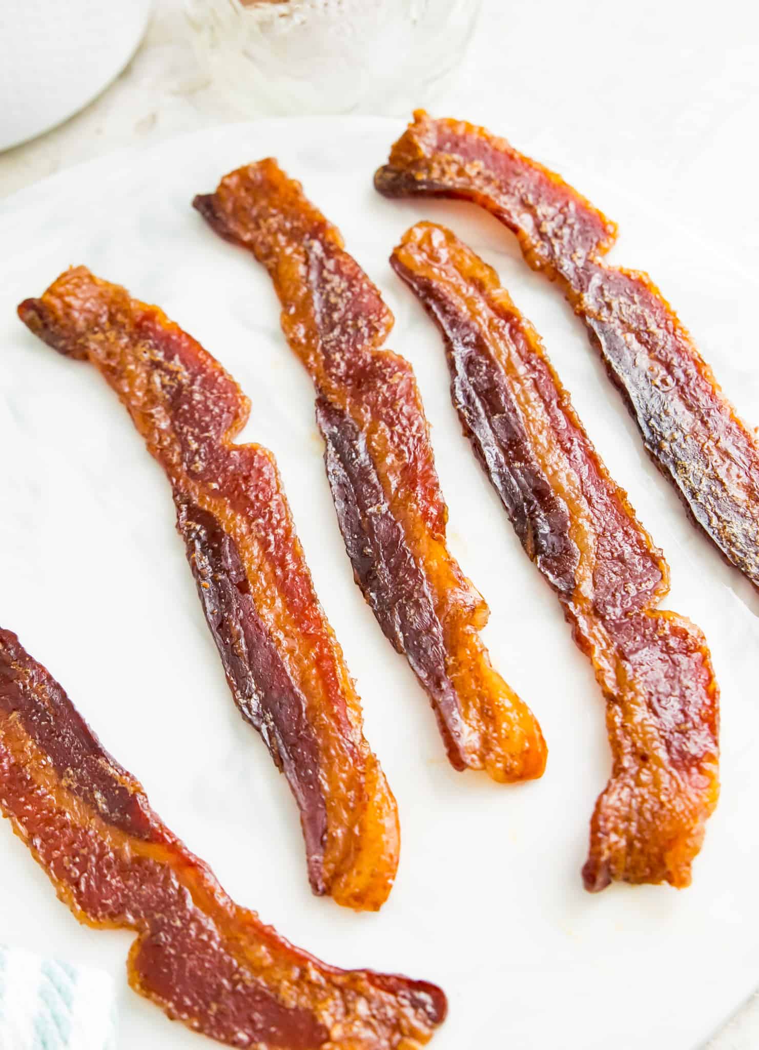 A plate of candied bacon