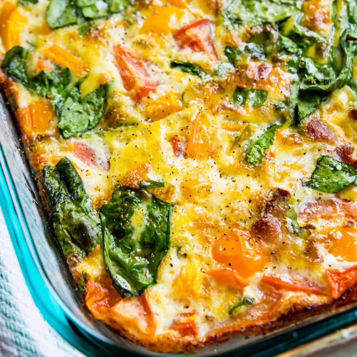 Veggie shop egg casserole