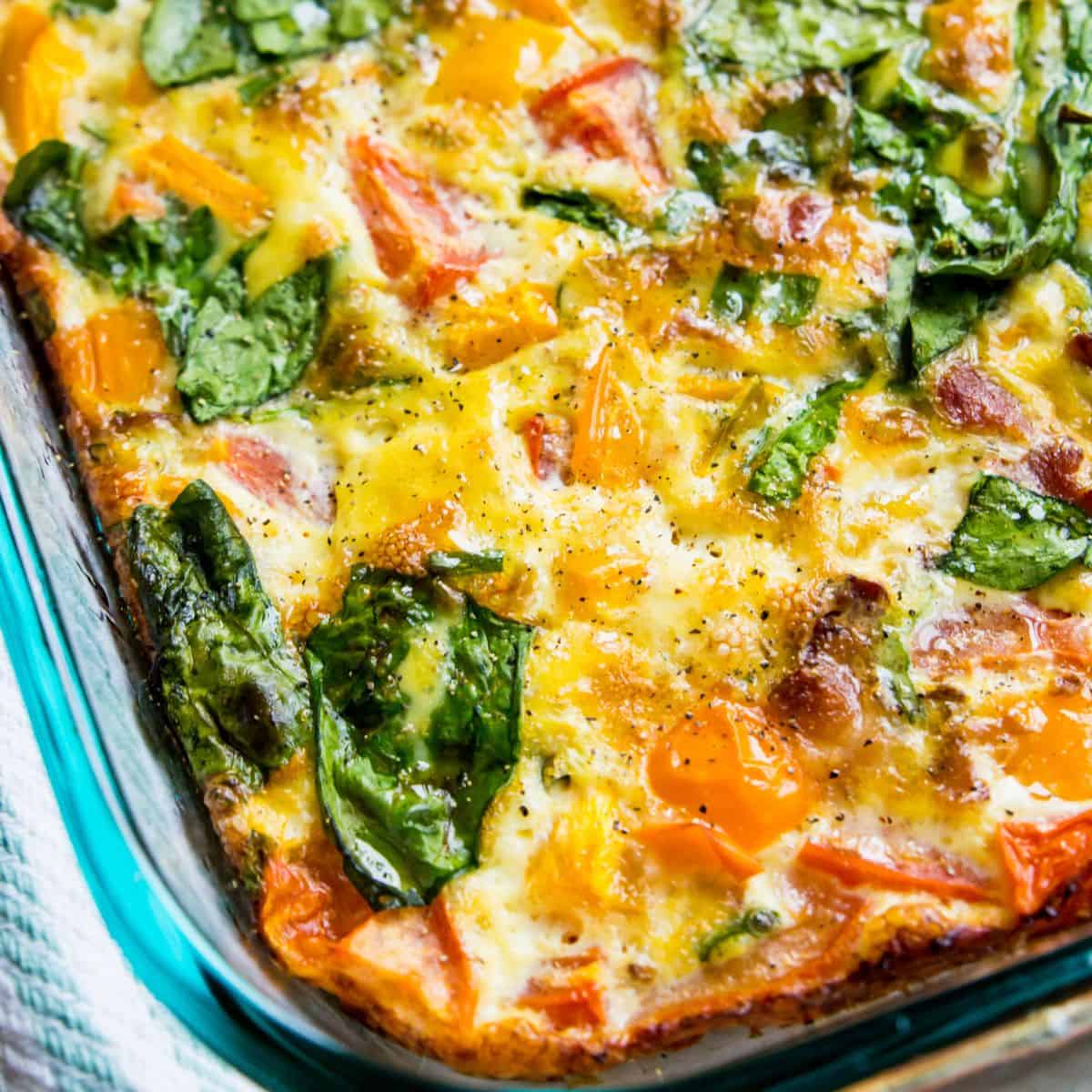 Bacon and Vegetable Egg Casserole - Pure and Simple Nourishment