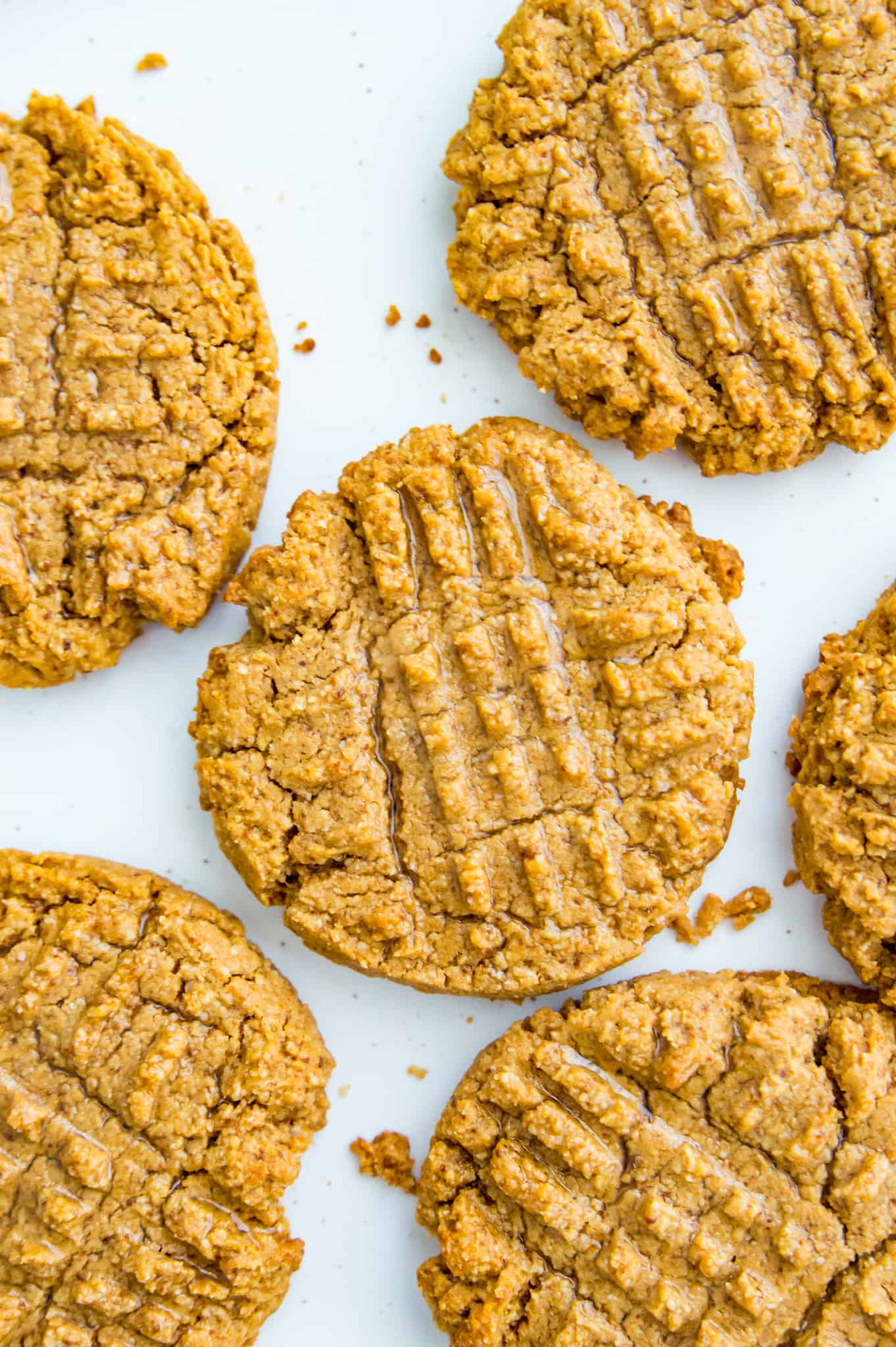 A plate full of almond flour peanut butter cookies.