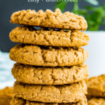 A stack of almond flour peanut butter cookies