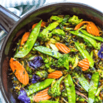 a pan of thai stir fried vegetables