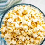 A bowl of vegan popcorn