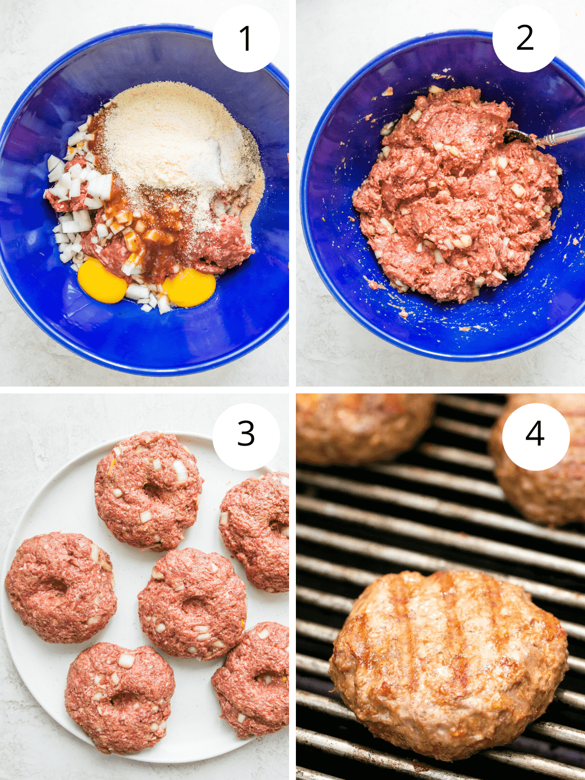 Step by step directions for making gluten free burgers on the grill.
