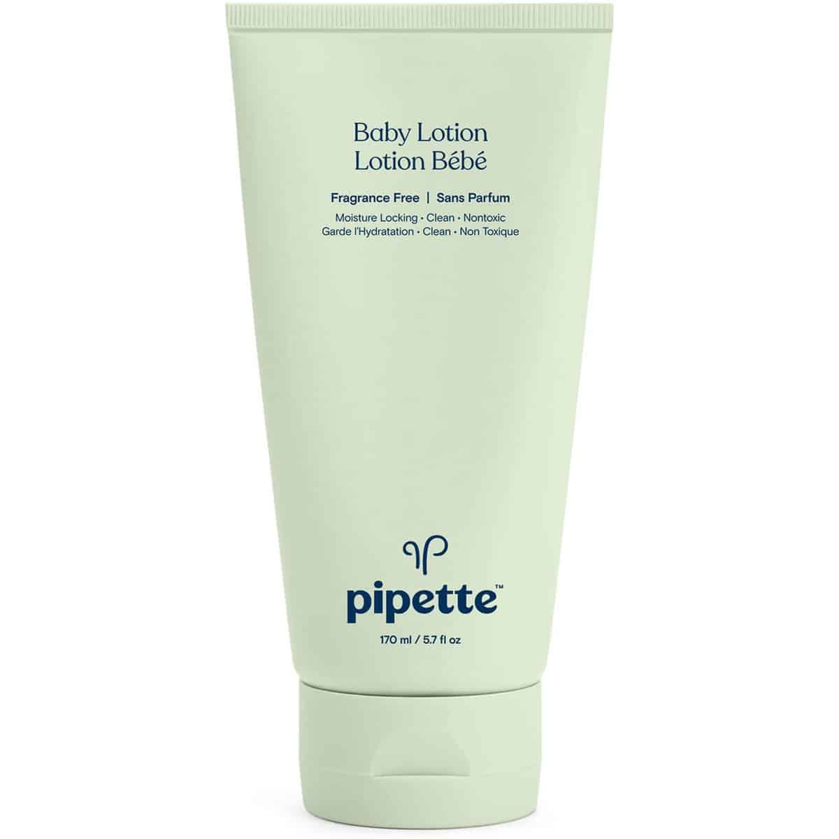 A bottle of Pipette brand body lotion.