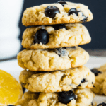 a stack of lemon blueberry cookies