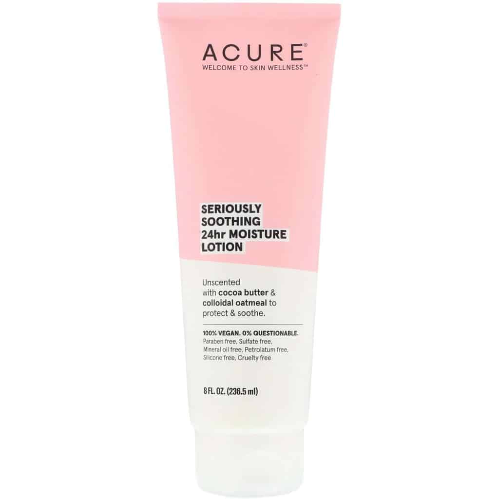 A bottle of Acure body lotion.