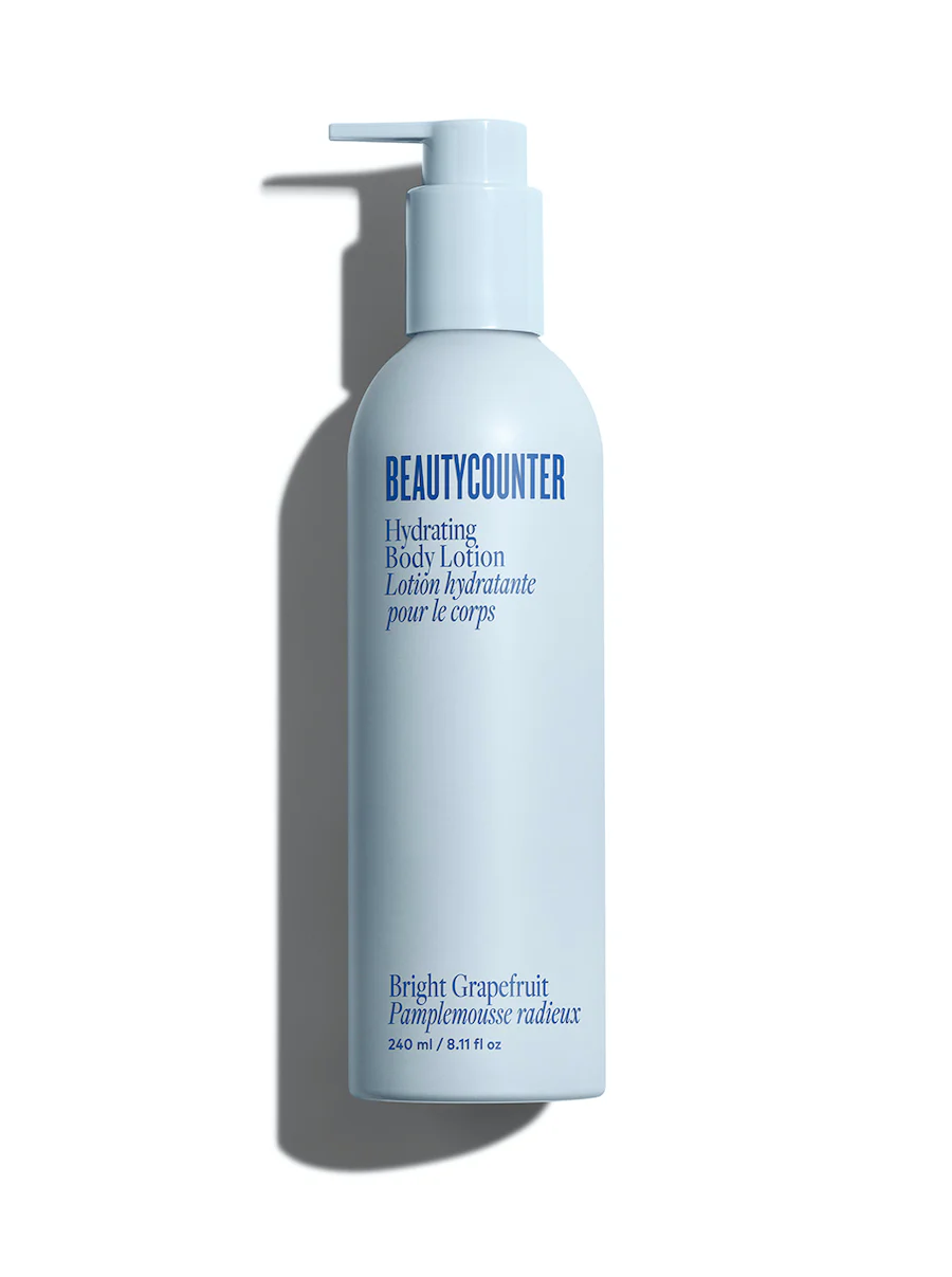 A bottle of Beautycounter body lotion.