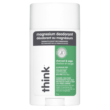A tube of Think charcoal and sage deodorant. 