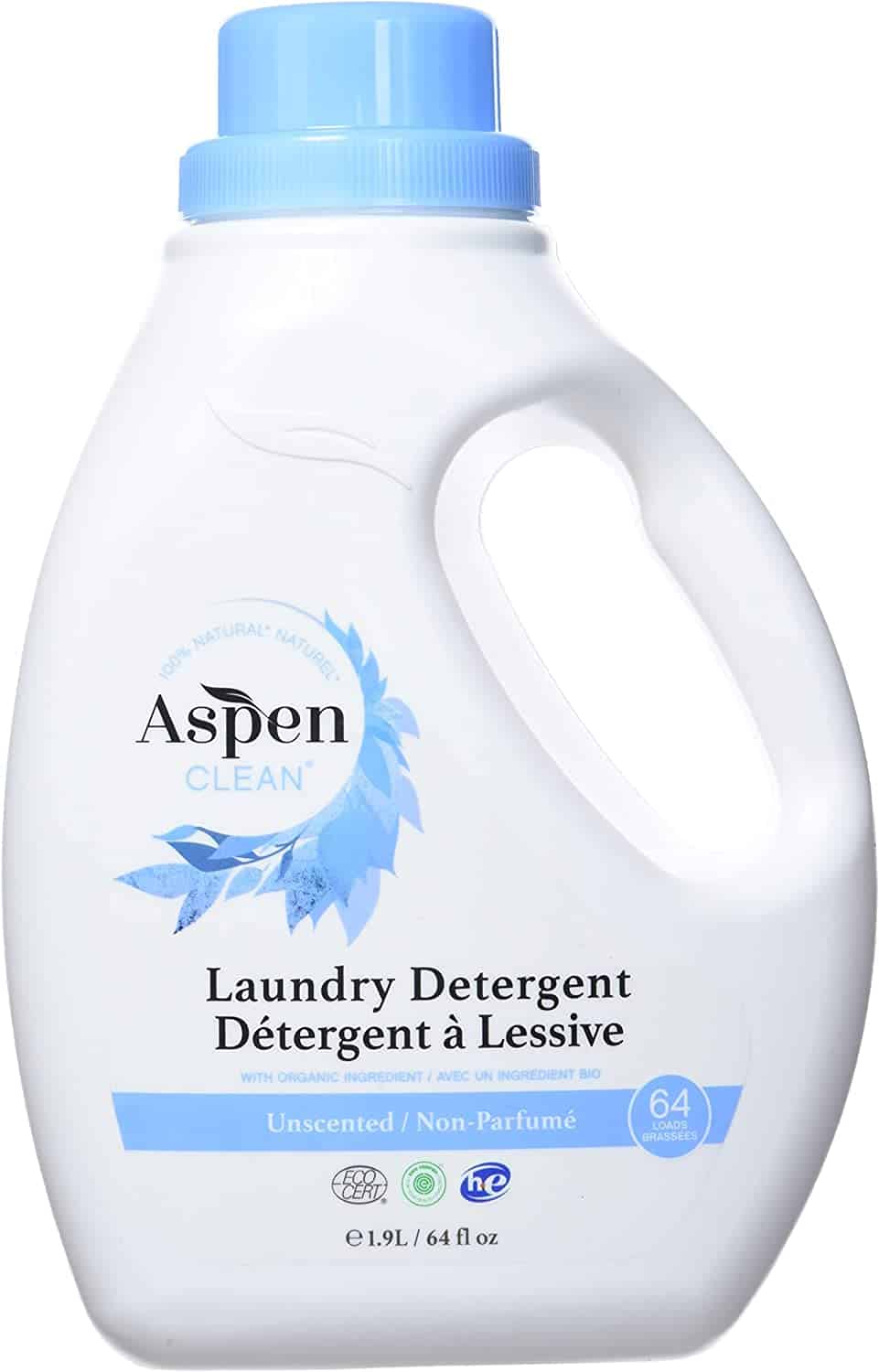 A bottle of Aspen Clean laundry detergent. 