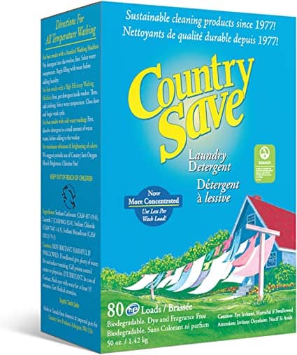 A box of Country Save laundry detergent. 