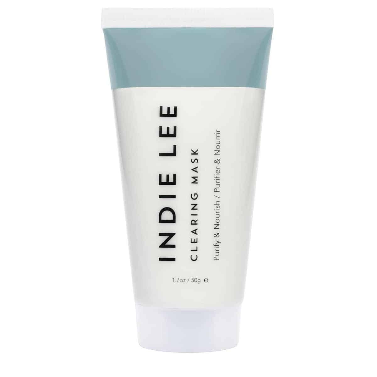 A tube of Indie Lee clearing face mask.