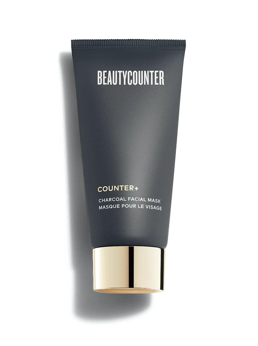 A tube of the Beautycounter charcoal face mask. 