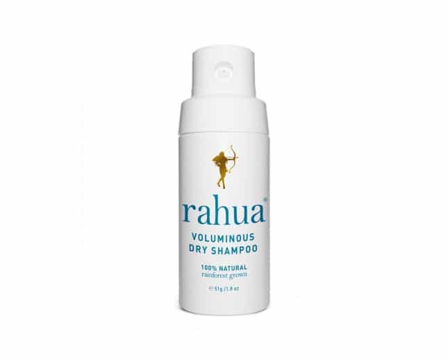 A bottle of Rahua voluminous dry shampoo.
