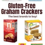 Seven different boxes of graham crackers with the title Gluten Free Graham Crackers over them.