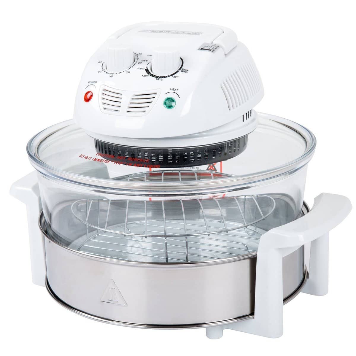 A Classic Cuisine 12-17 Quart Halogen Tabletop Oven in white. 