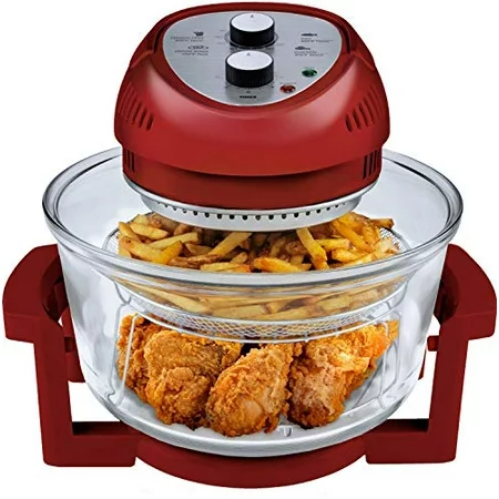 A Big Boss 16Qt Large Air Fryer in red.
